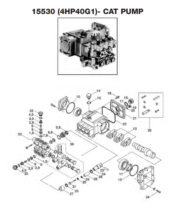 Excell 3254CWH pump parts
